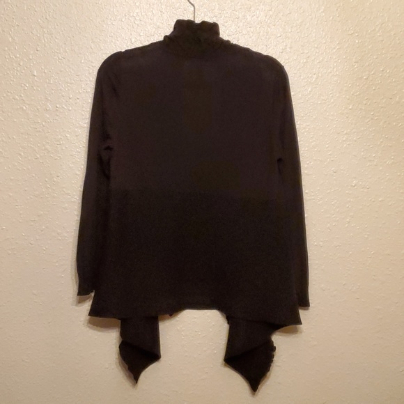 ZOE + PHOEBE ruffle black Cardigan - Picture 2 of 6